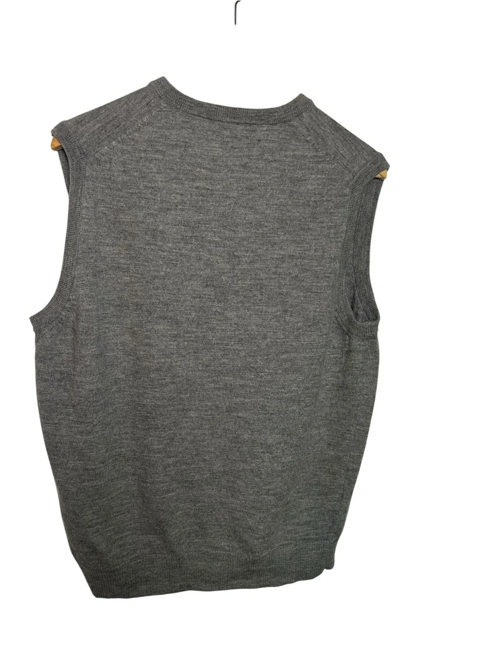 J.Crew Men's 100% Merino Wool V-Neck Sweater Vest Grey Heather Size XL